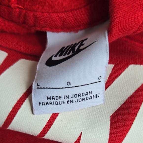 Nike Kids Red Hoodie with White Logo - Picture 4 of 4